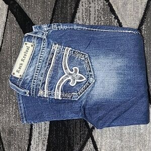 ROCK REVIVAL SEQUINS JULIE CROP DENIM JEAN